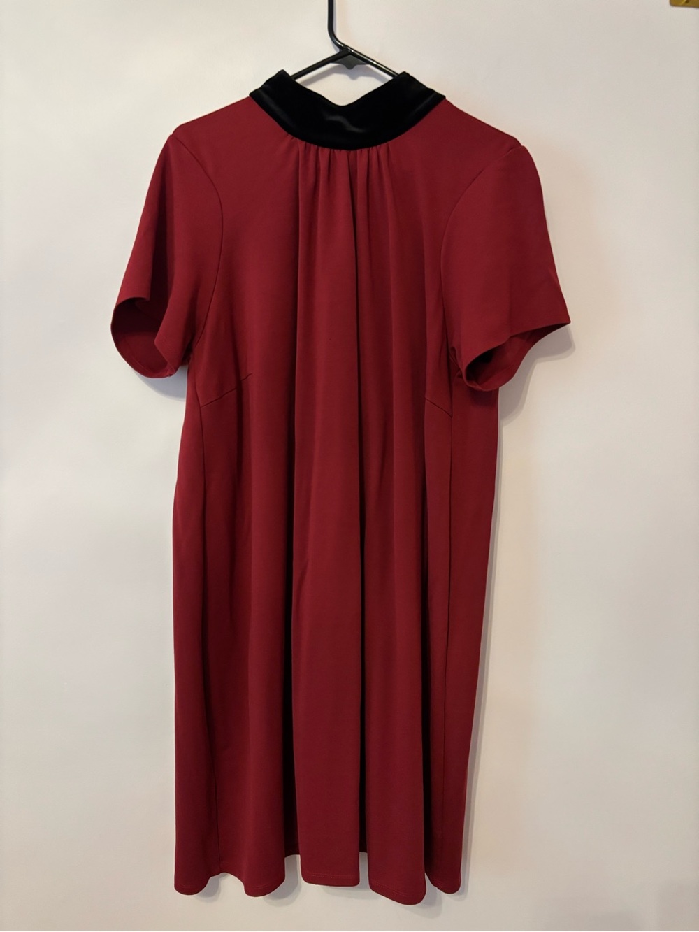 Eloquii Elements Red Swing Dress with Black Velvet Collar Size 18/20 2X